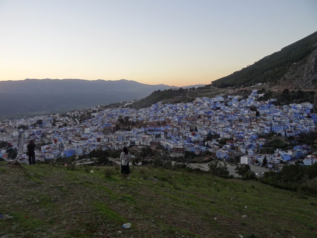 View over Chefchaouen at sunset